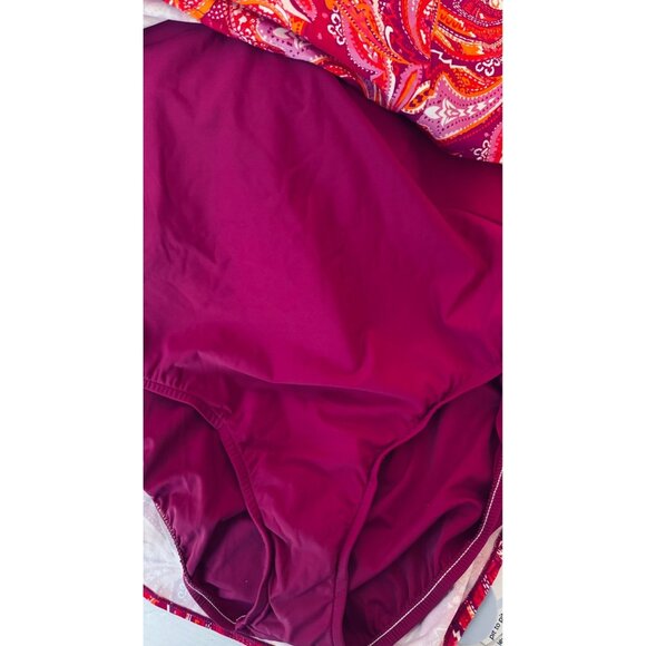 2/$35 NWT Swim Solutions 22W Tummy Control Bow-Front Swim Dress Bust Support - Picture 14 of 16